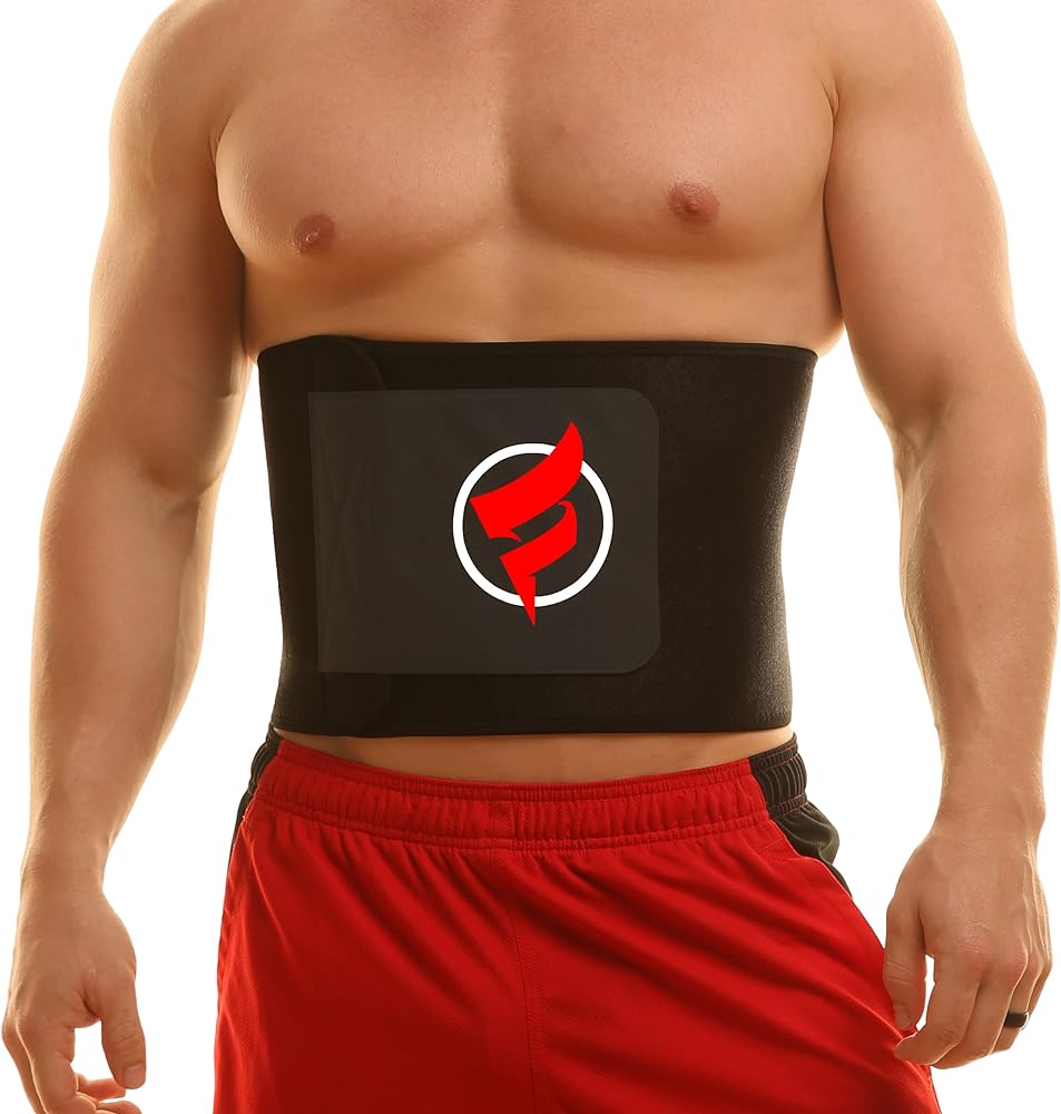 Fitru Waist Trimmer Sauna Ab Belt For Women & Men - Waist Trainer Stomach  Wrap