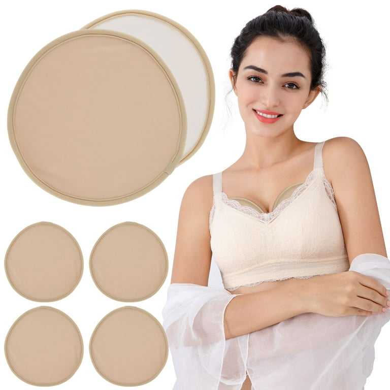 Jokapy Castor Oil Wrap, 4 Pcs Reusable Organic Nursing Breast Pads, Nude